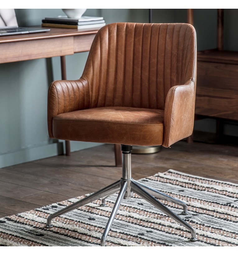 Curie Swivel Chair Vintage Brown Leather