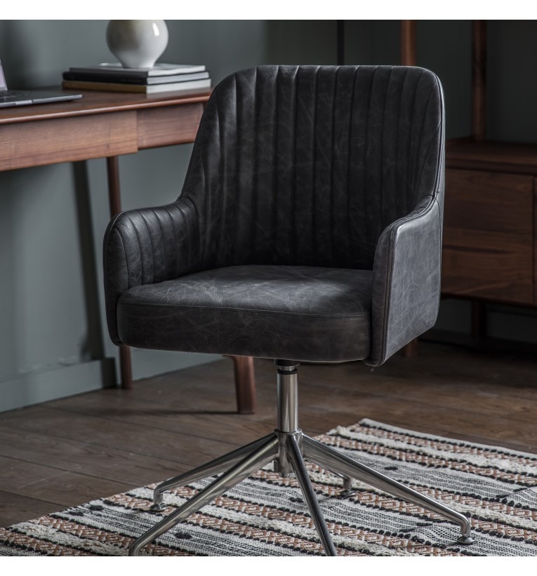 Curie Swivel Chair Antique Ebony