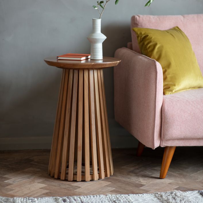 Fawn Slatted Side Table by Hudson Living | Style Our Home