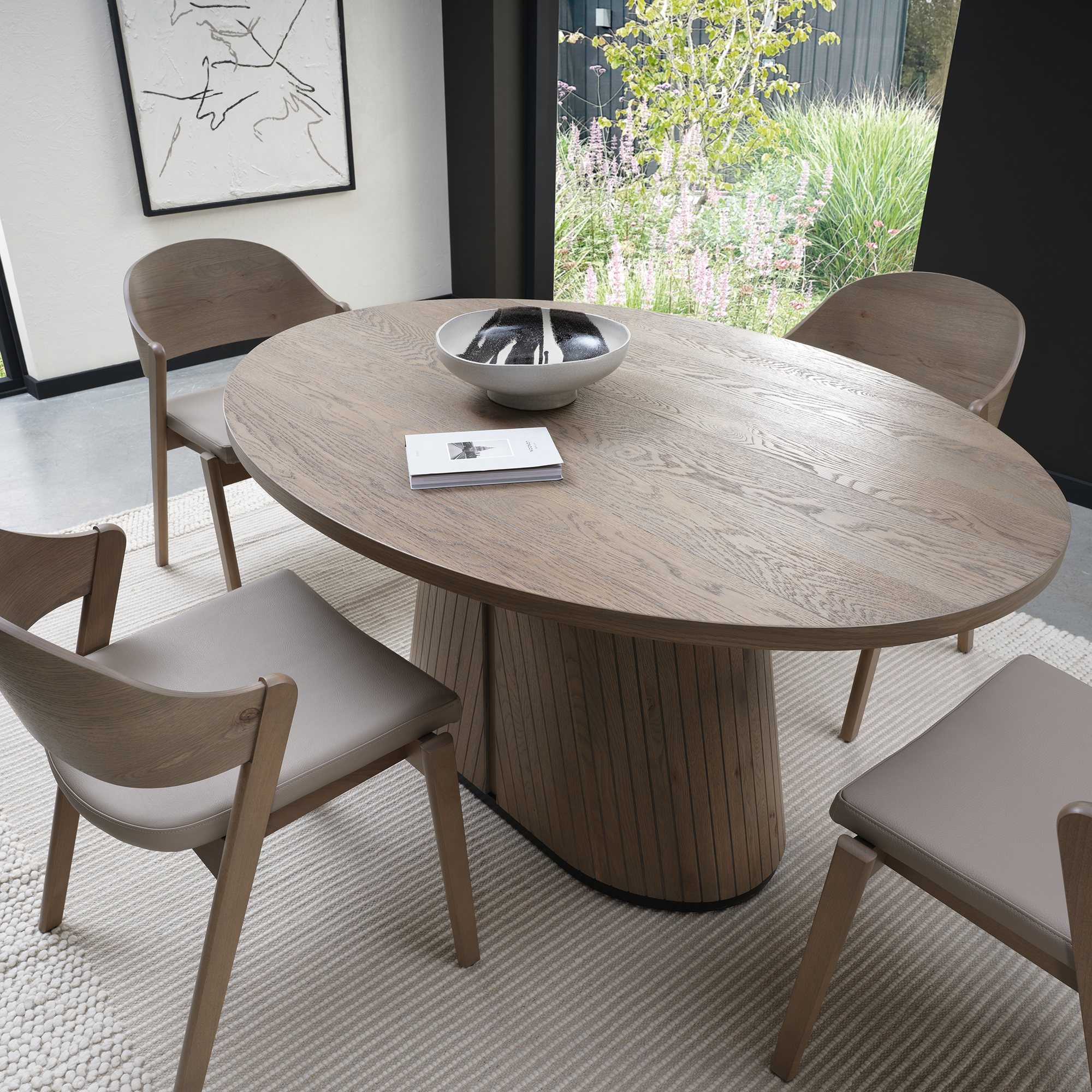 Vega Grey Oiled Oak & Peppercorn 4 Seater Table by Bentley Designs | Style Our Home