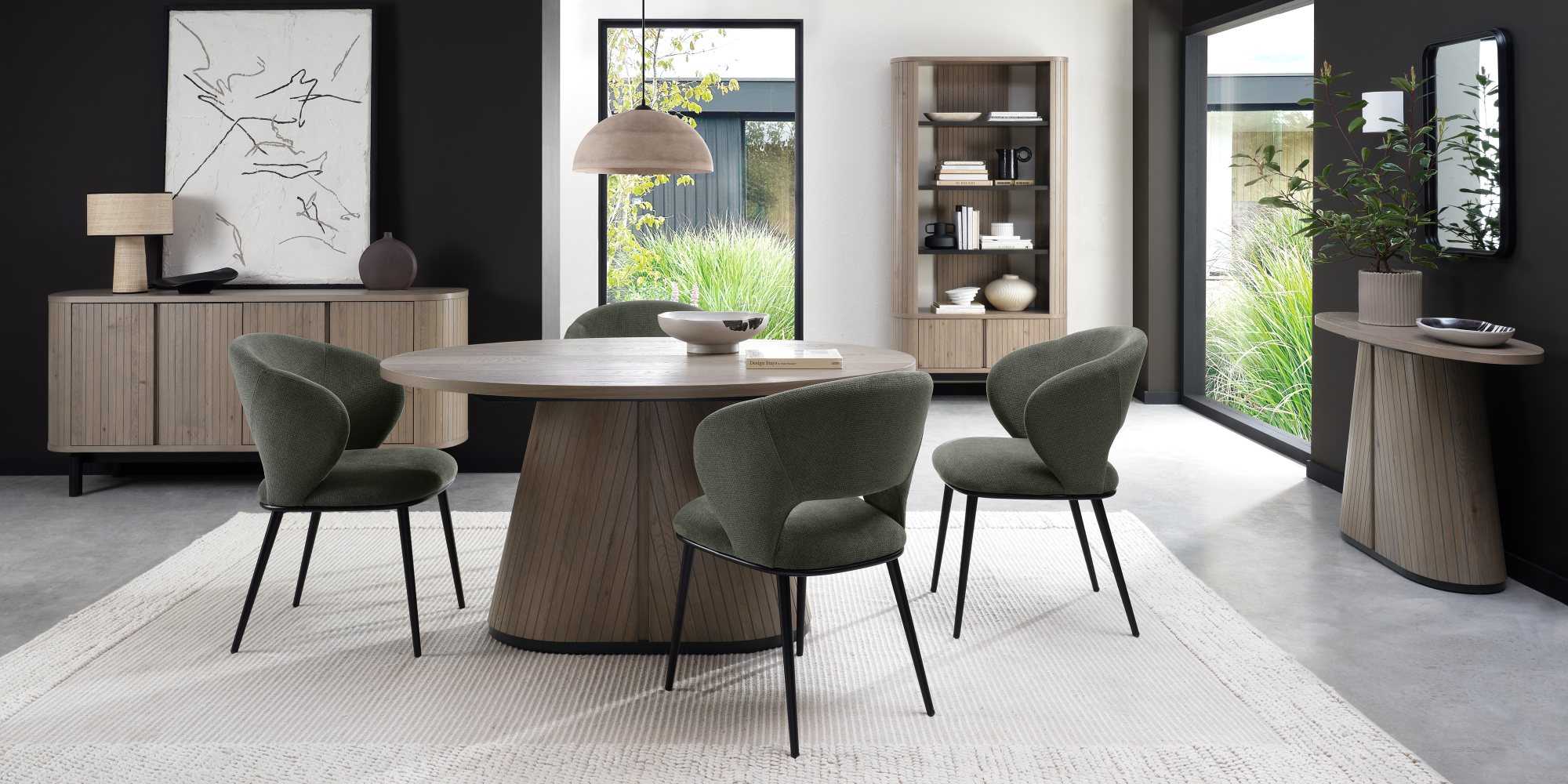 Vega Grey Oiled Oak & Peppercorn 4 Seater Table by Bentley Designs | Style Our Home