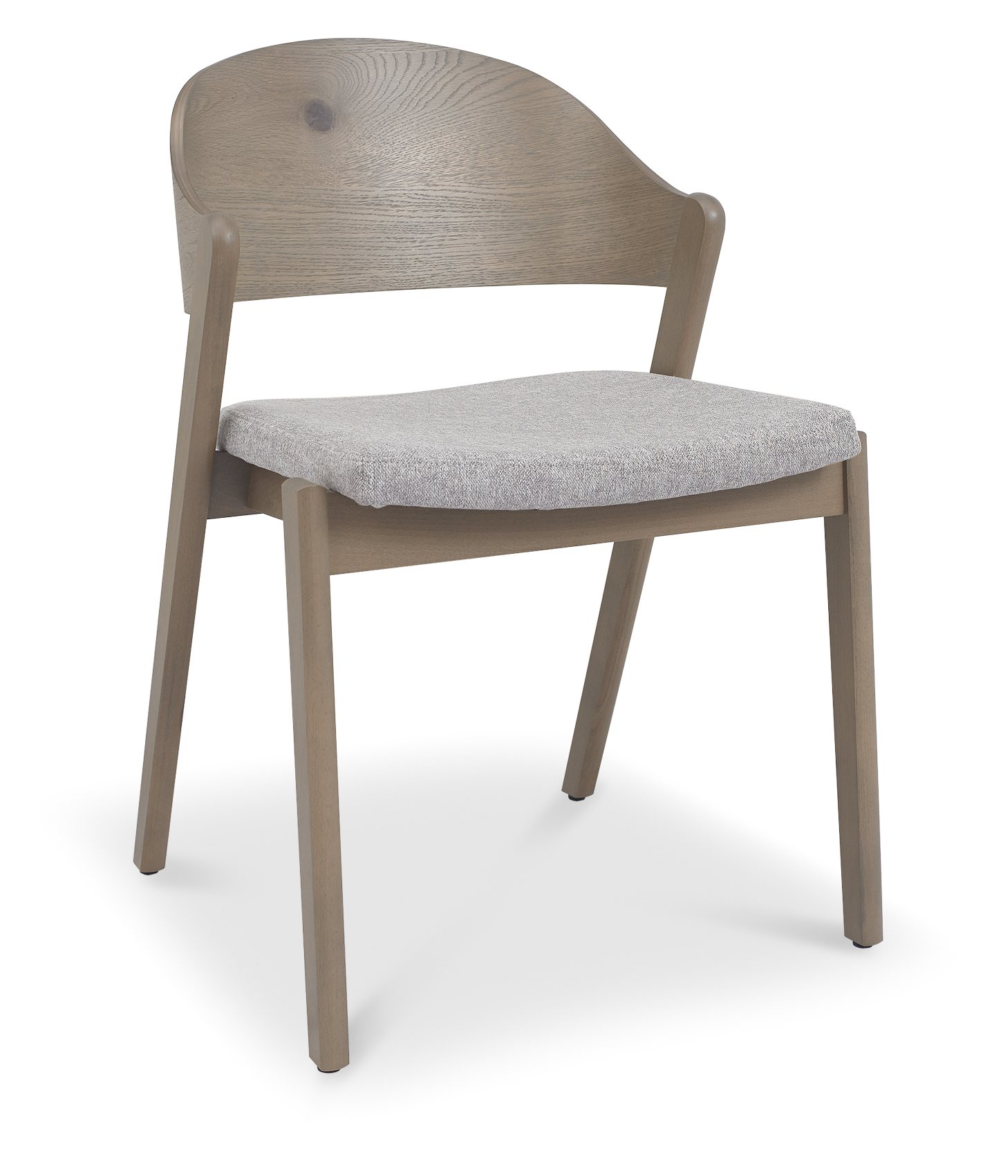 Vega Grey Oiled Oak Ply Back Chair - Grey Fabric (Pair) by Bentley Designs | Style Our Home