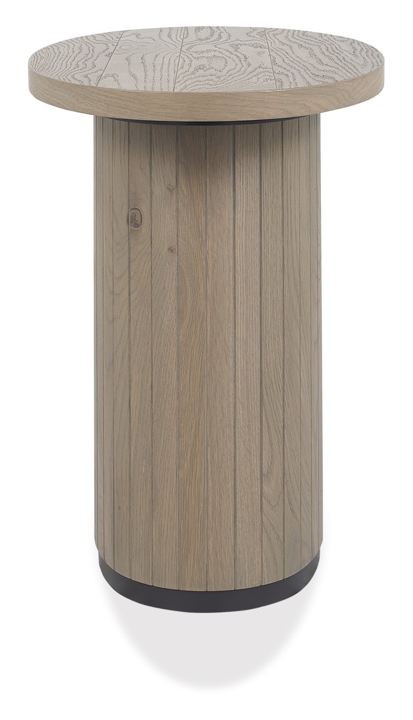 Vega Grey Oiled Oak & Peppercorn Oval Lamp Table by Bentley Designs | Style Our Home