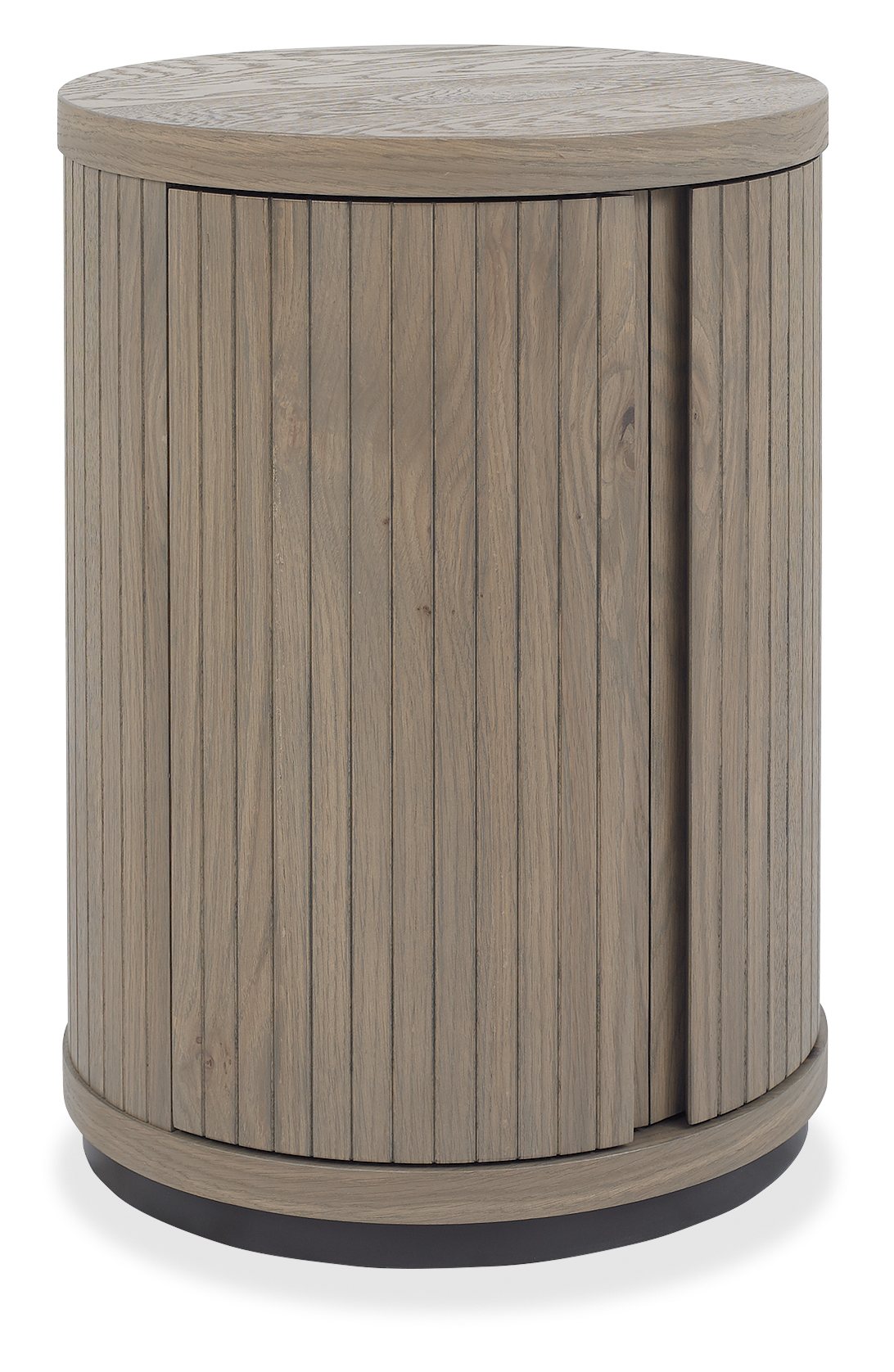 Vega Grey Oiled Oak & Peppercorn Round Lamp Table by Bentley Designs | Style Our Home