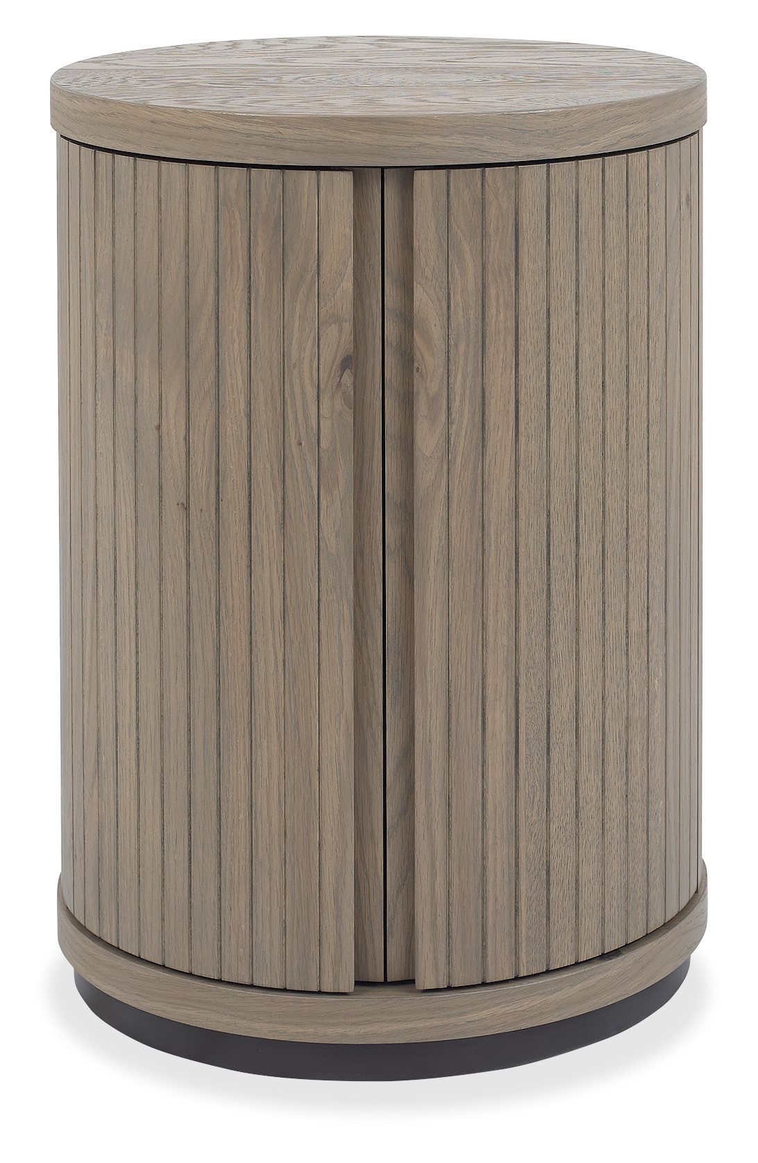 Vega Grey Oiled Oak & Peppercorn Round Lamp Table by Bentley Designs | Style Our Home