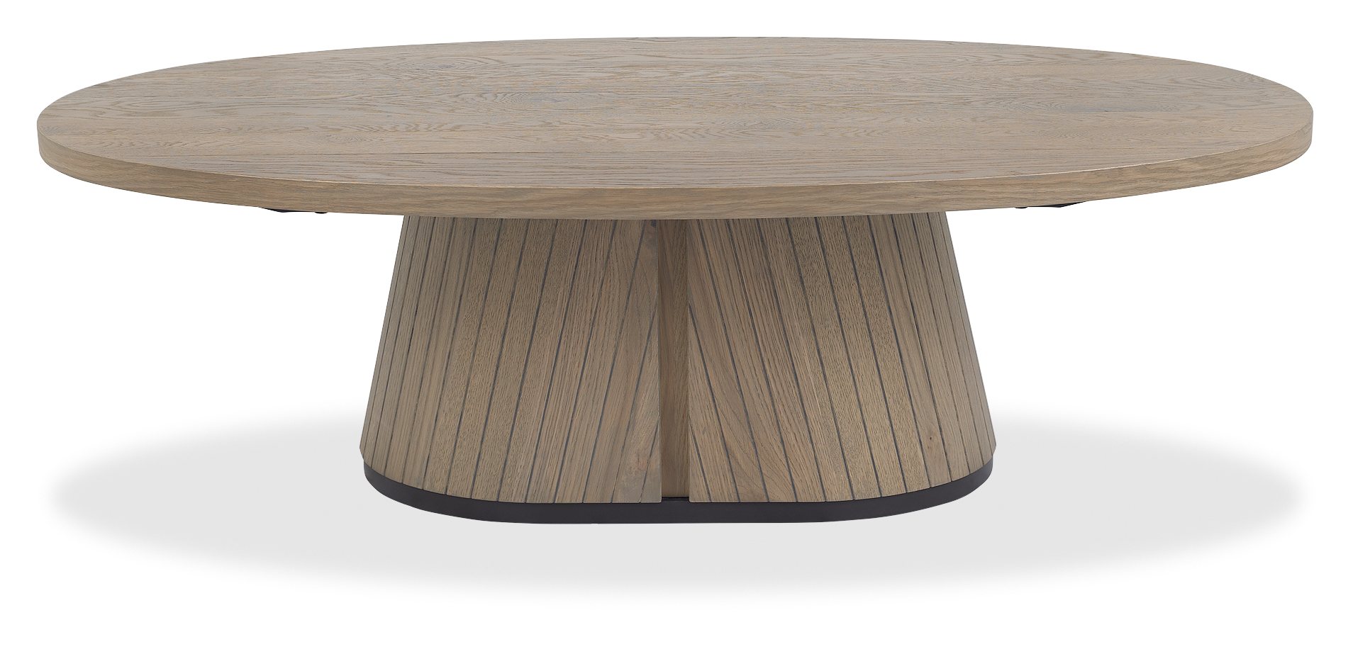 Vega Grey Oiled Oak & Peppercorn Oval Coffee Table by Bentley Designs | Style Our Home