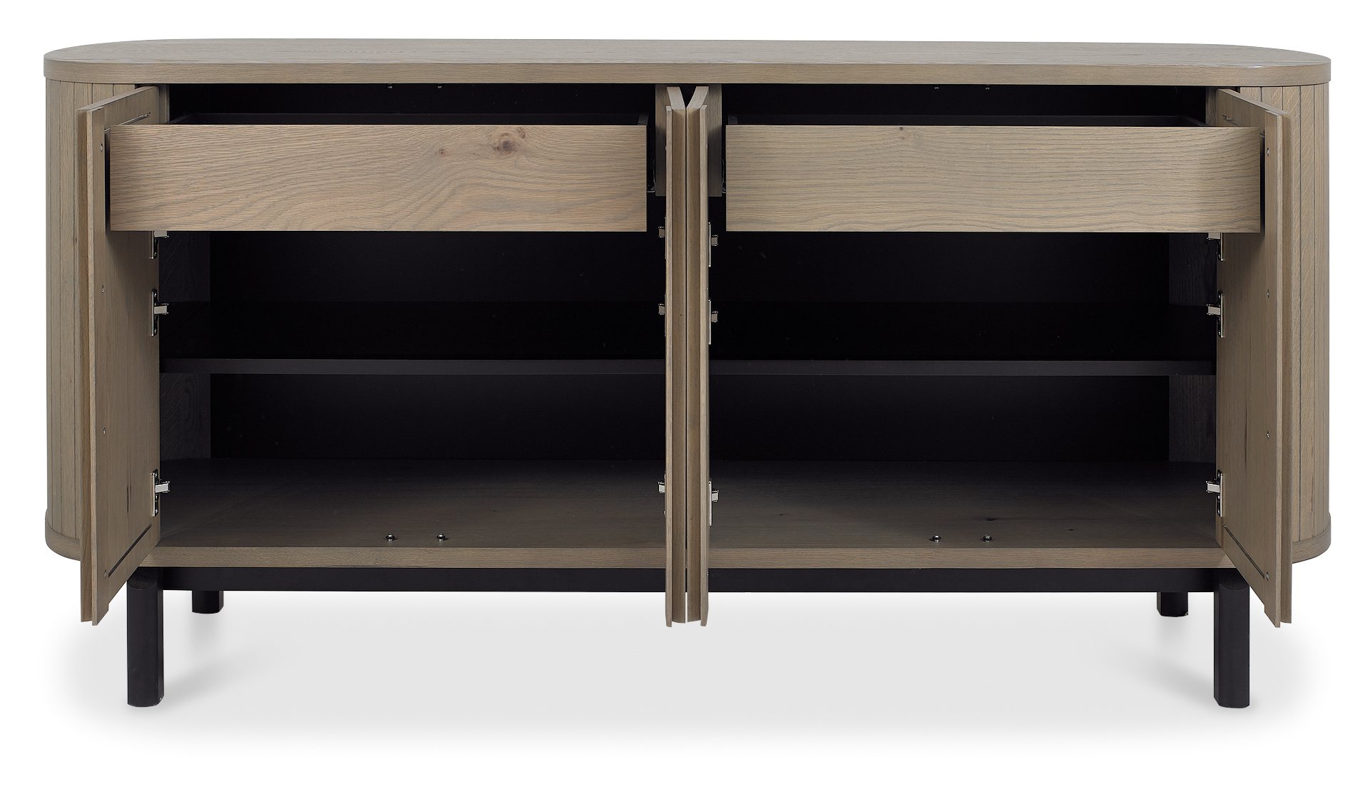 Vega Grey Oiled Oak & Peppercorn Wide Sideboard by Bentley Designs | Style Our Home