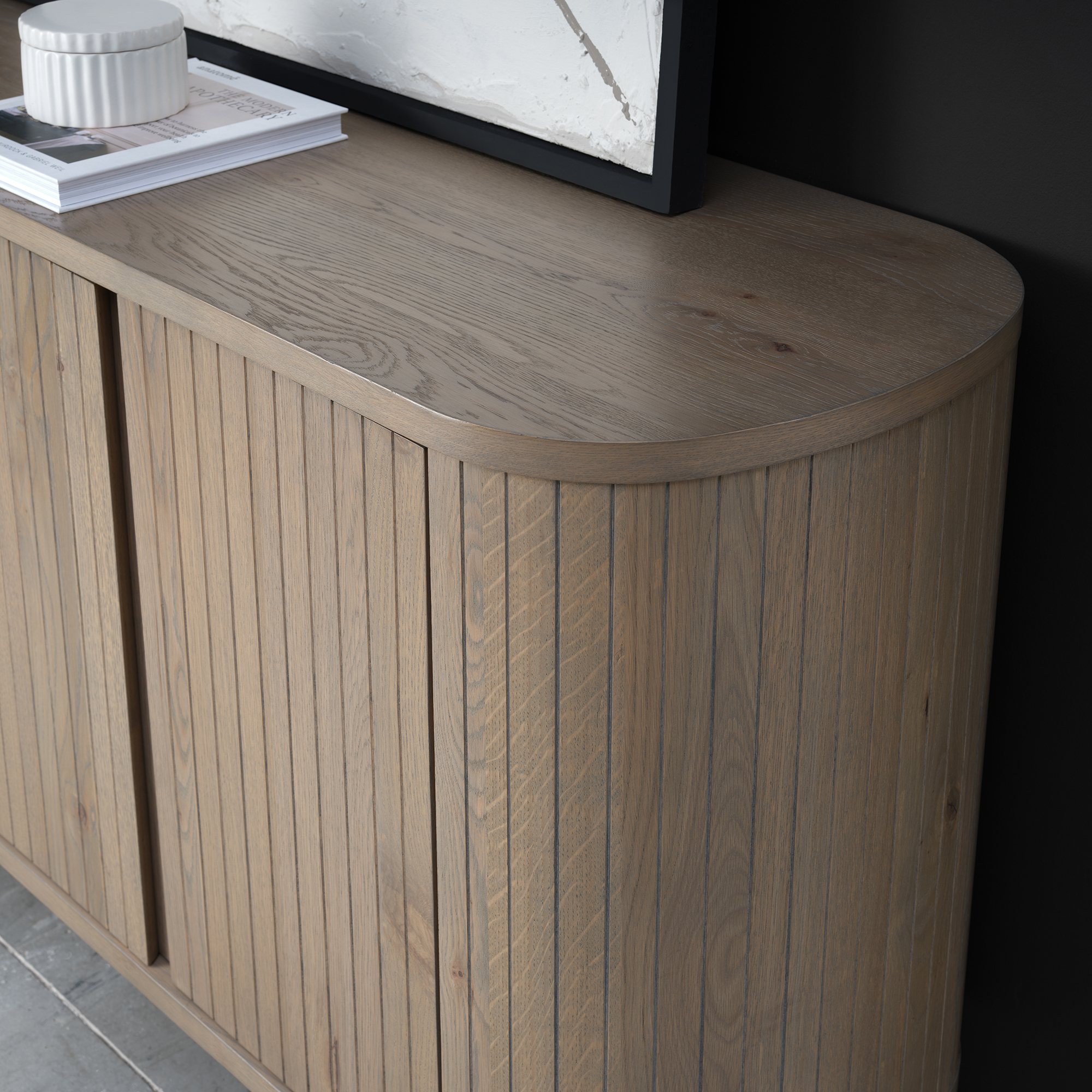 Vega Grey Oiled Oak & Peppercorn Wide Sideboard by Bentley Designs | Style Our Home