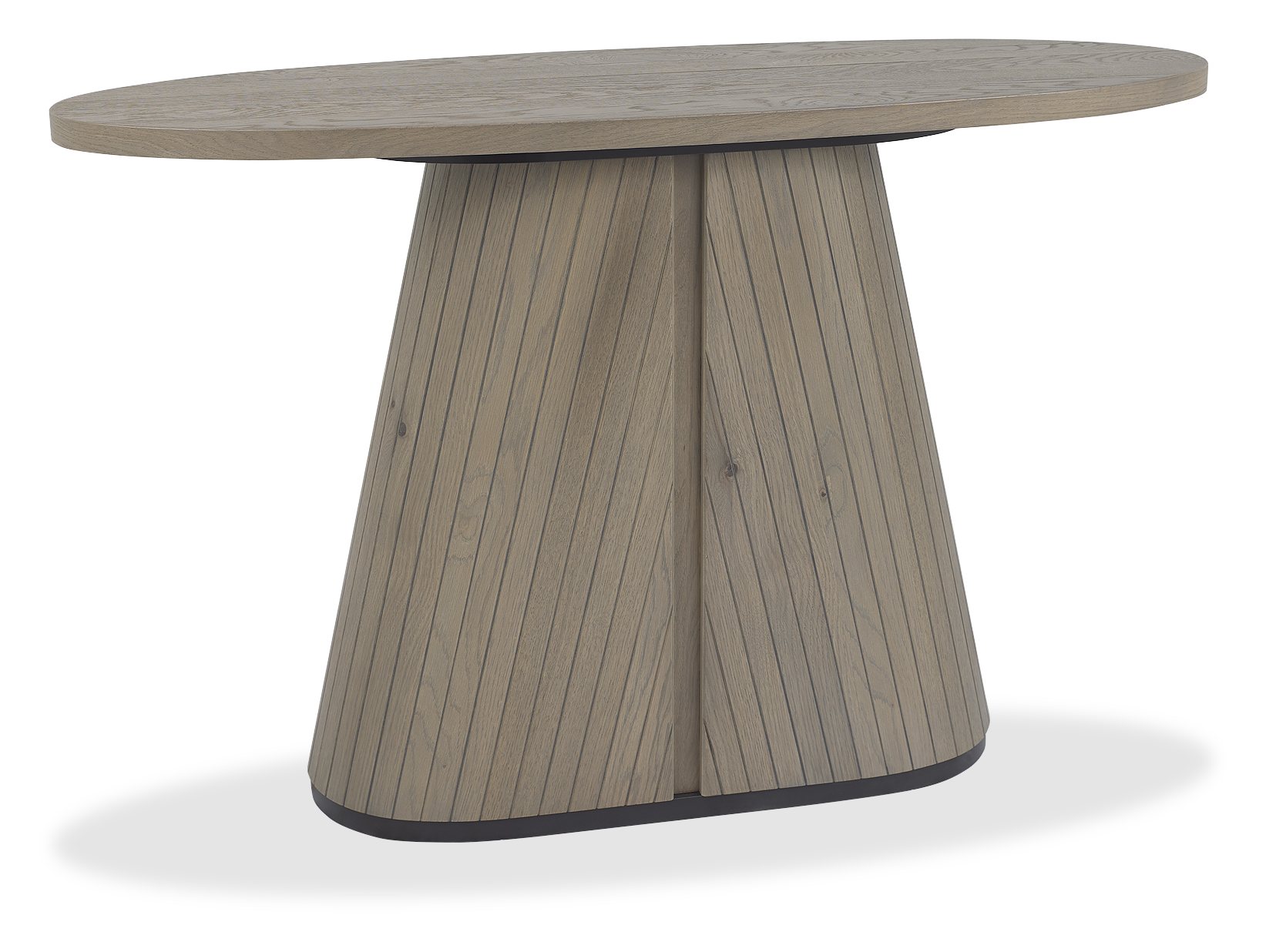 Vega Grey Oiled Oak & Peppercorn Oval Console Table by Bentley Designs | Style Our Home