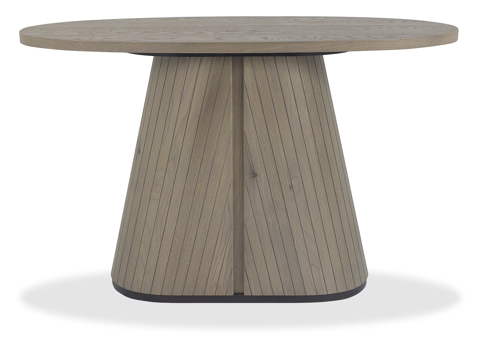 Vega Grey Oiled Oak & Peppercorn Oval Console Table by Bentley Designs | Style Our Home