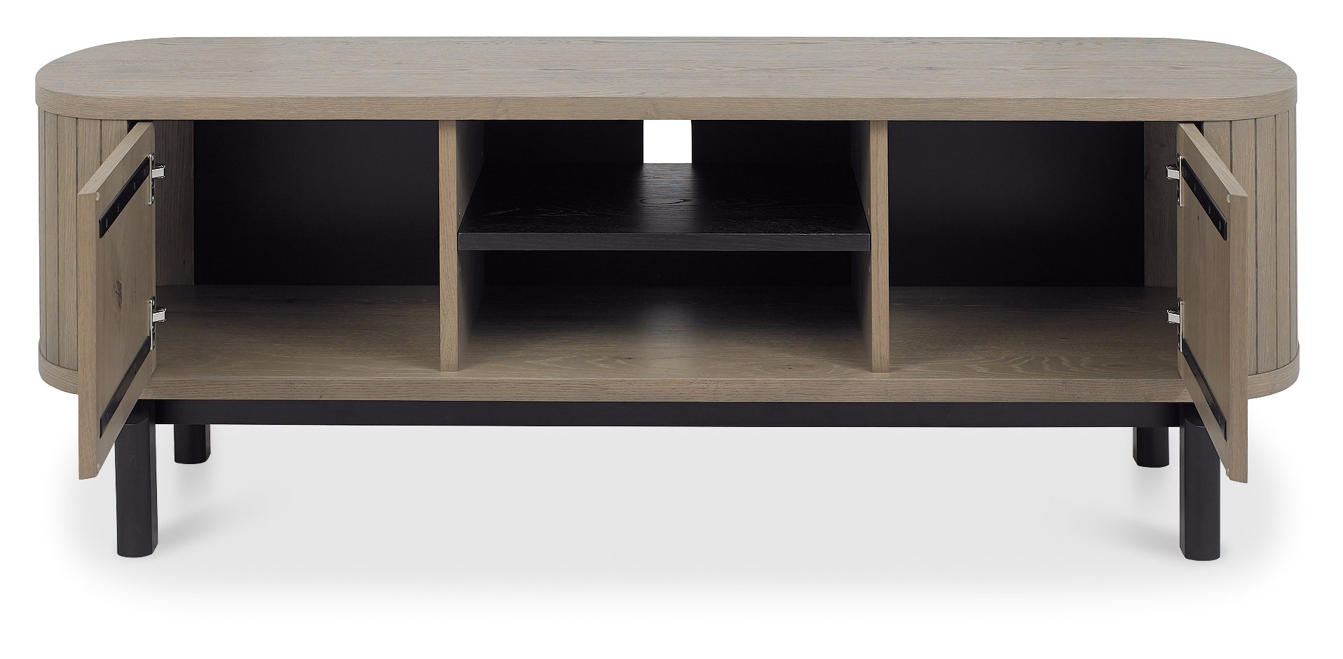 Vega Grey Oiled Oak & Peppercorn Entertainment Unit by Bentley Designs | Style Our Home