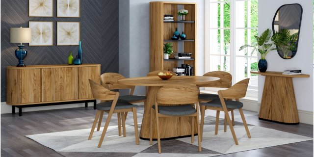 Vega Rustic Oak & Peppercorn Oval Console Table by Bentley Designs | Style Our Home