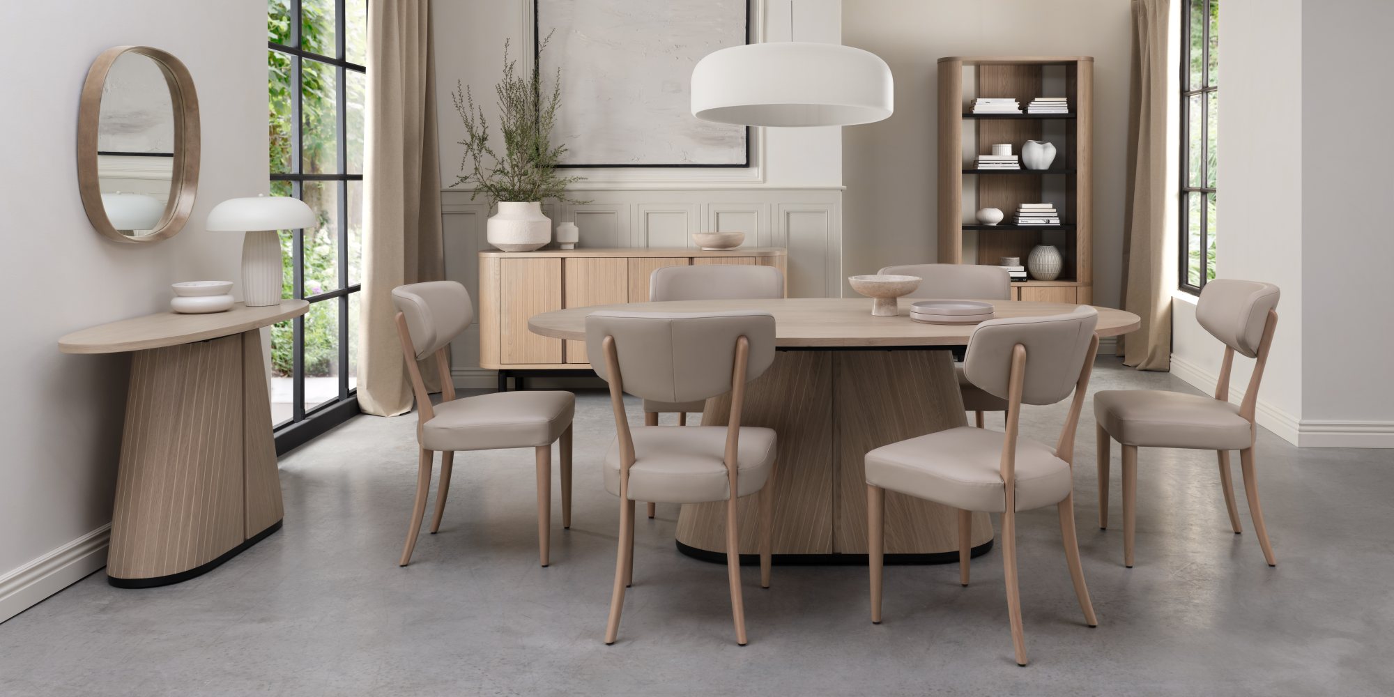 Vega Scandi Oak & Peppercorn 6 Seater Table by Bentley Designs | Style Our Home
