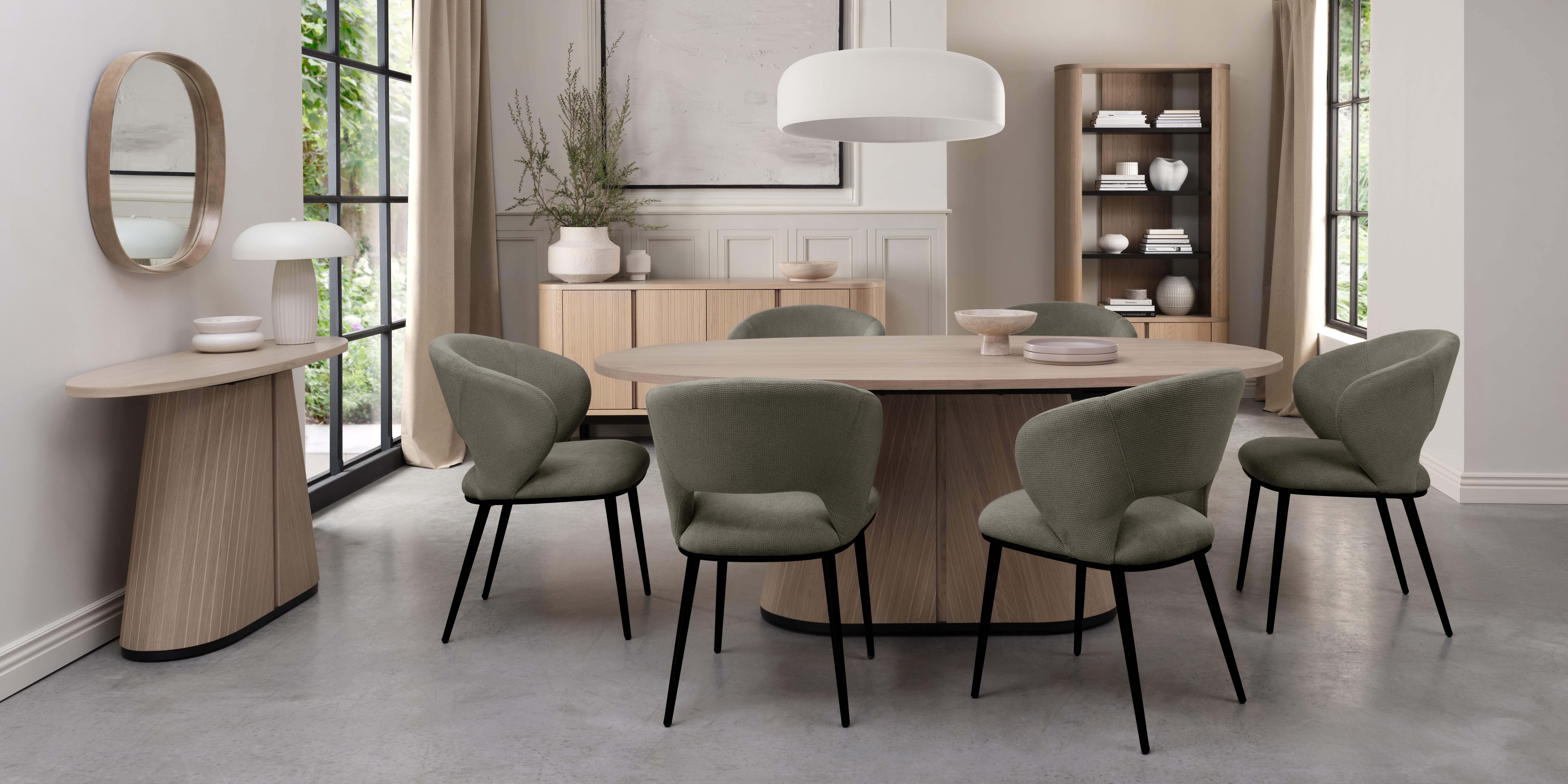 Vega Scandi Oak & Peppercorn 6 Seater Table by Bentley Designs | Style Our Home