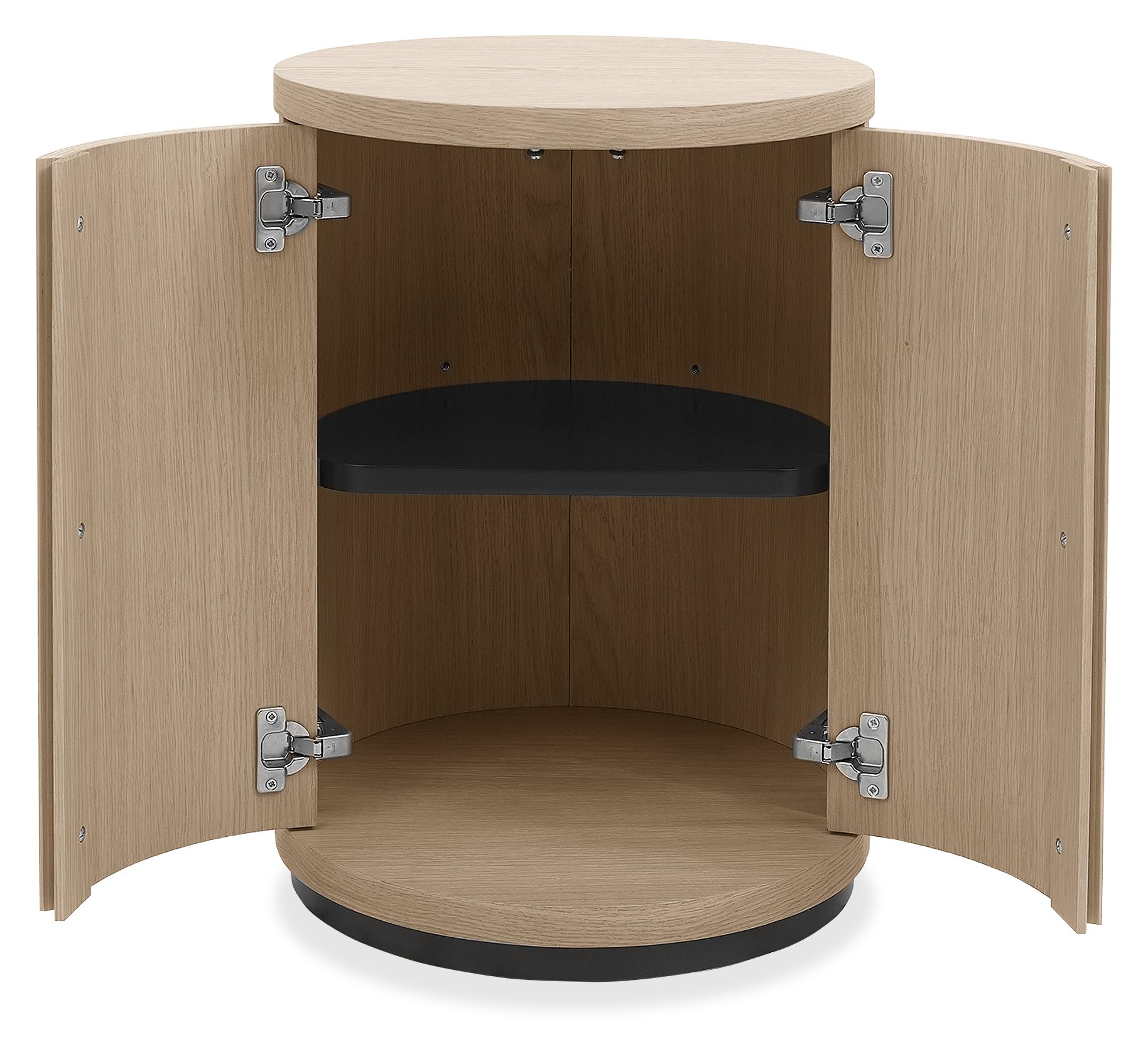 Vega Scandi Oak & Peppercorn Round Lamp Table by Bentley Designs | Style Our Home