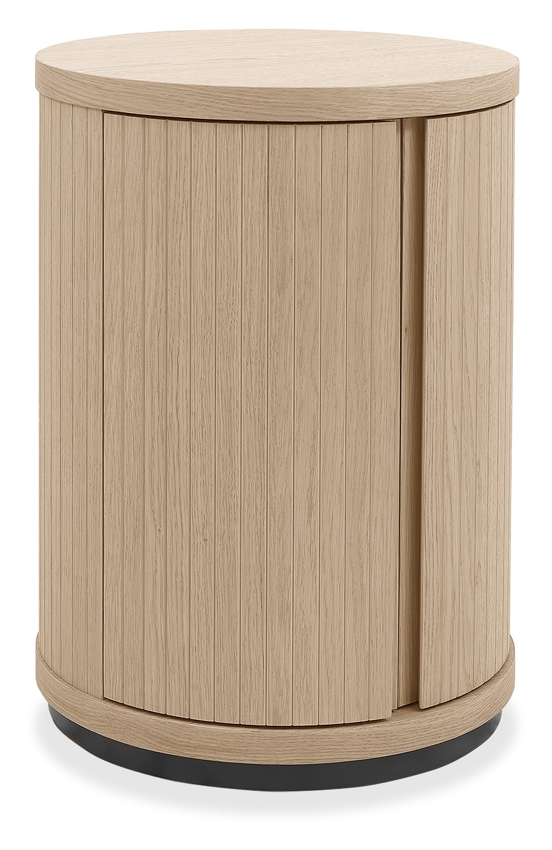 Vega Scandi Oak & Peppercorn Round Lamp Table by Bentley Designs | Style Our Home
