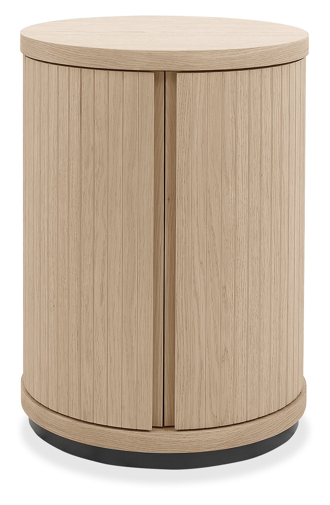 Vega Scandi Oak & Peppercorn Round Lamp Table by Bentley Designs | Style Our Home