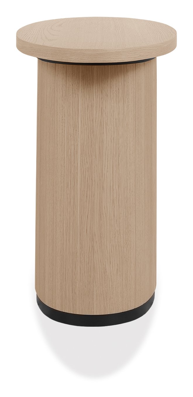 Vega Scandi Oak & Peppercorn Oval Lamp Table by Bentley Designs | Style Our Home