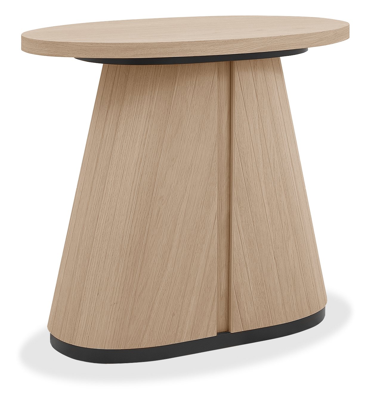 Vega Scandi Oak & Peppercorn Oval Lamp Table by Bentley Designs | Style Our Home