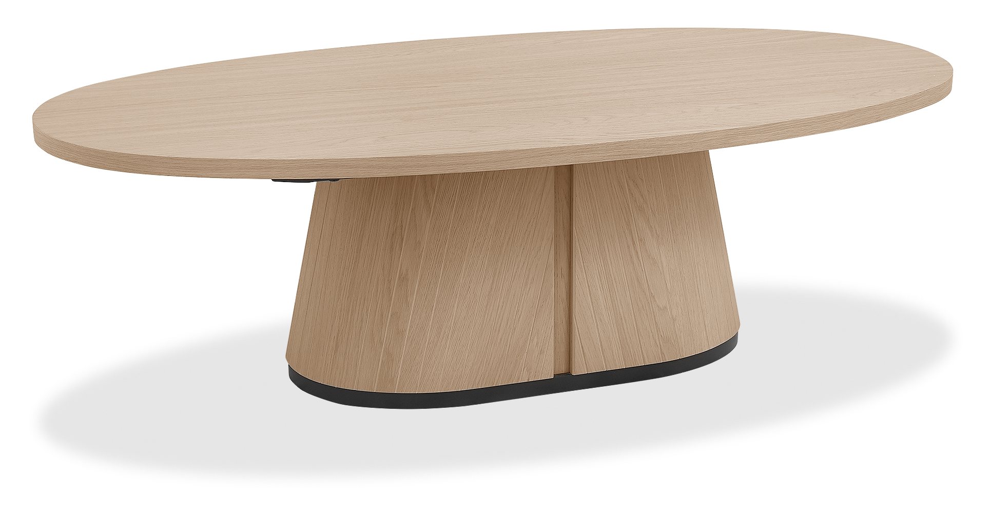 Vega Scandi Oak & Peppercorn Oval Coffee Table by Bentley Designs | Style Our Home
