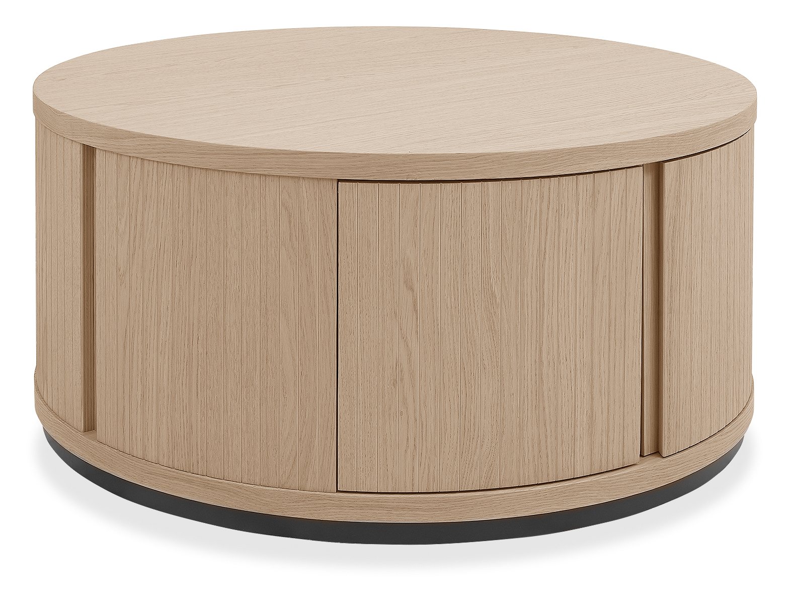 Vega Scandi Oak & Peppercorn Round Coffee Table by Bentley Designs | Style Our Home