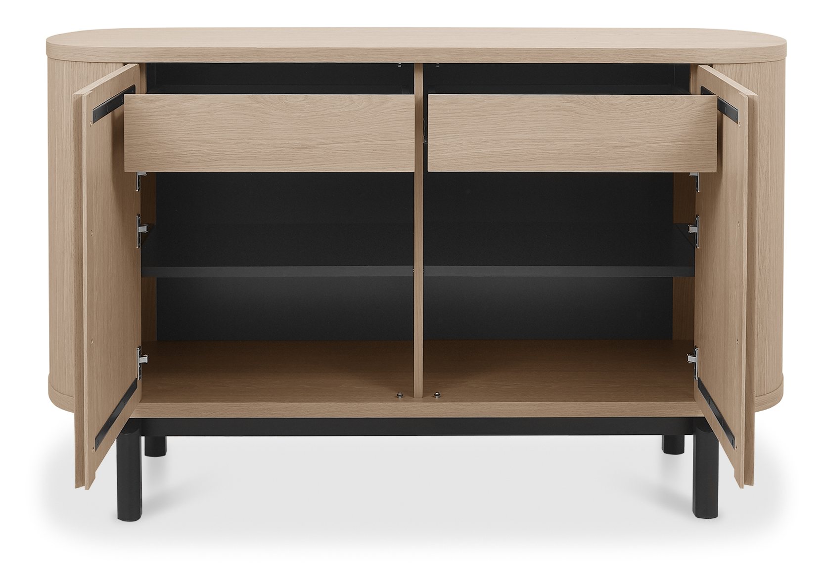 Vega Scandi Oak & Peppercorn Narrow Sideboard by Bentley Designs | Style Our Home