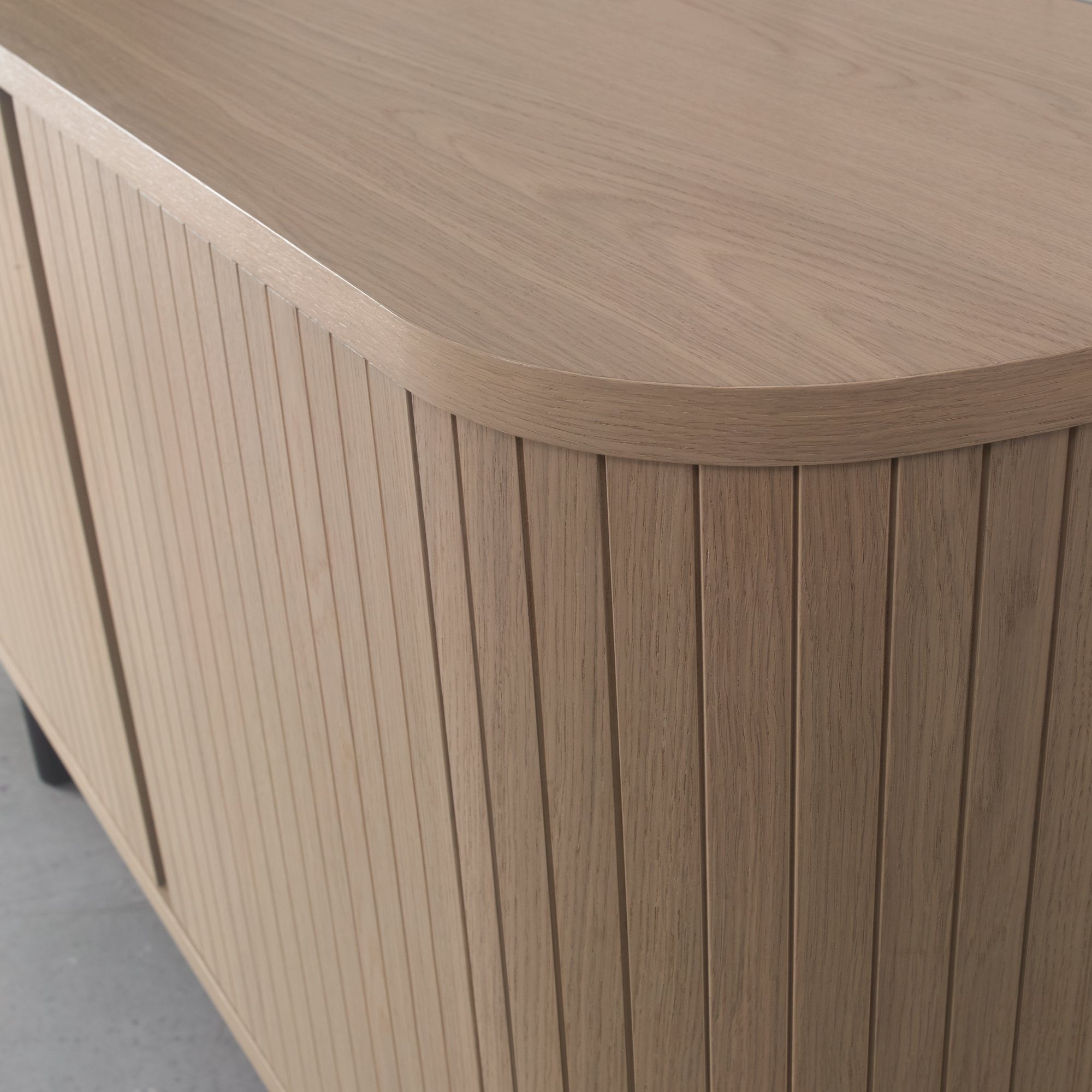 Vega Scandi Oak & Peppercorn Narrow Sideboard by Bentley Designs | Style Our Home