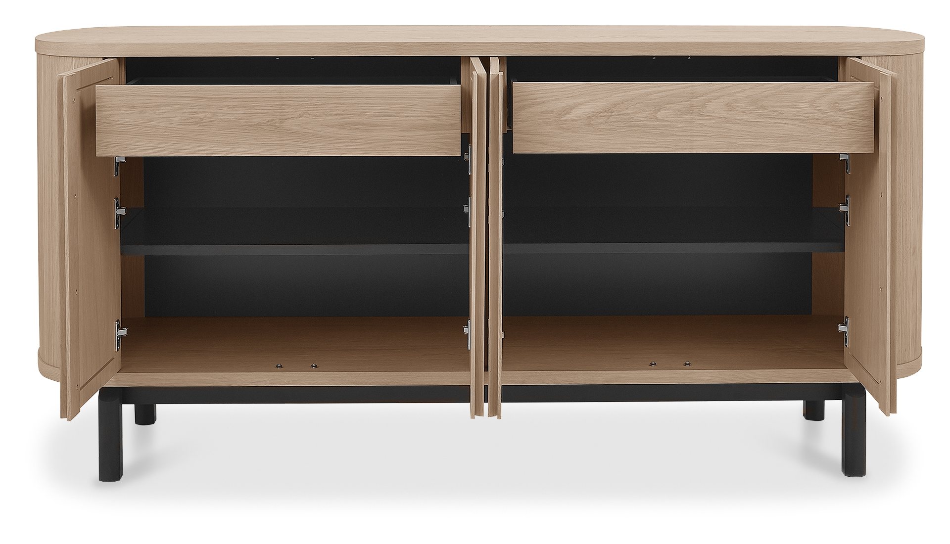Vega Scandi Oak & Peppercorn Wide Sideboard by Bentley Designs | Style Our Home