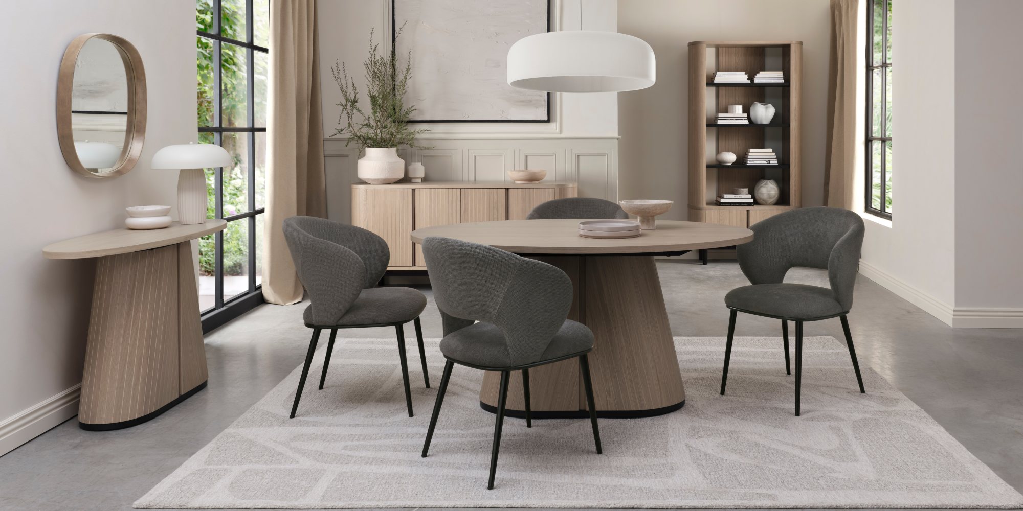 Vega Scandi Oak & Peppercorn Wide Sideboard by Bentley Designs | Style Our Home