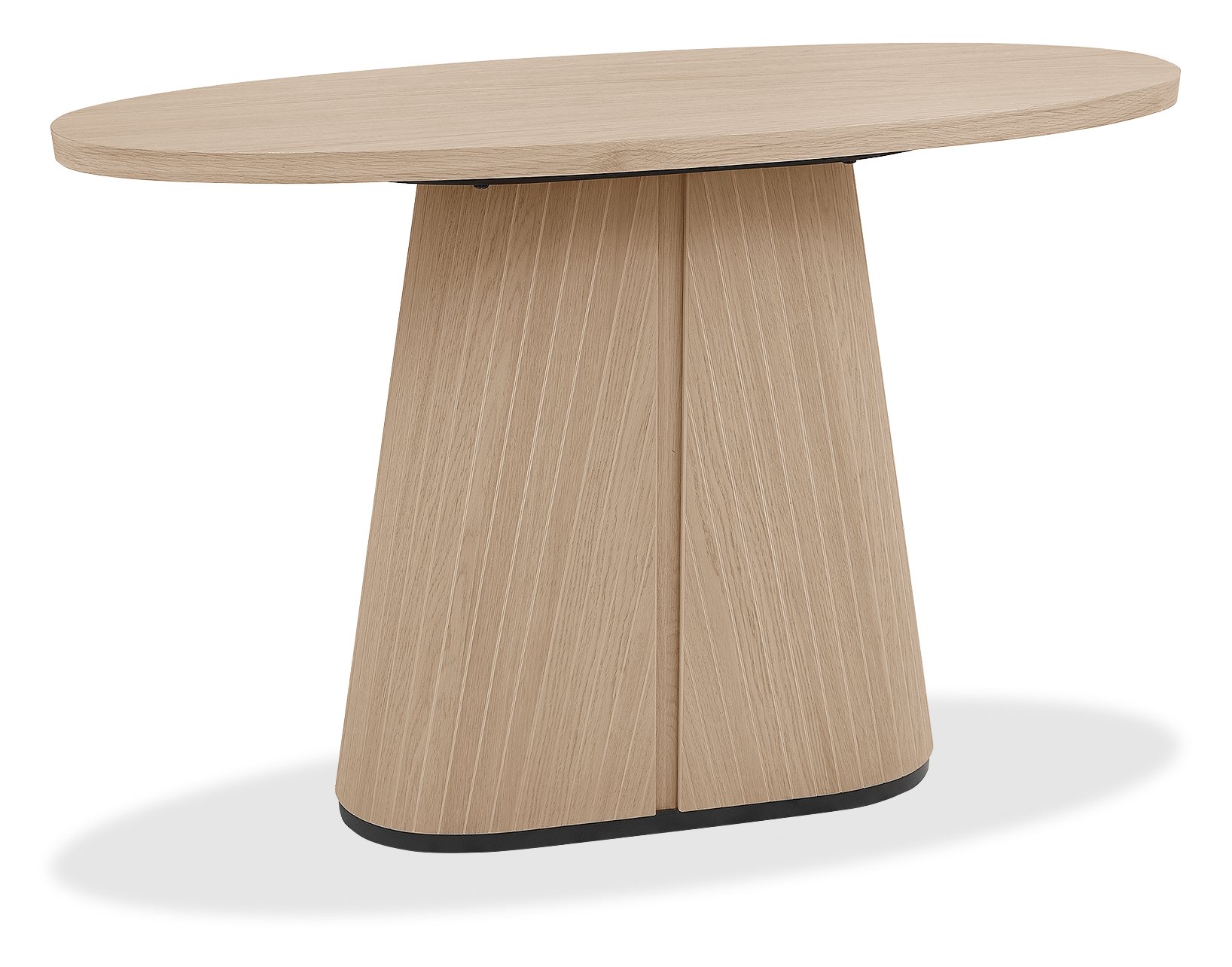 Vega Scandi Oak & Peppercorn Oval Console Table by Bentley Designs | Style Our Home