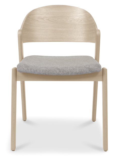 Vega Scandi Oak Ply Back Chair - Grey Fabric (Pair)by Bentley Designs | Style Our Home