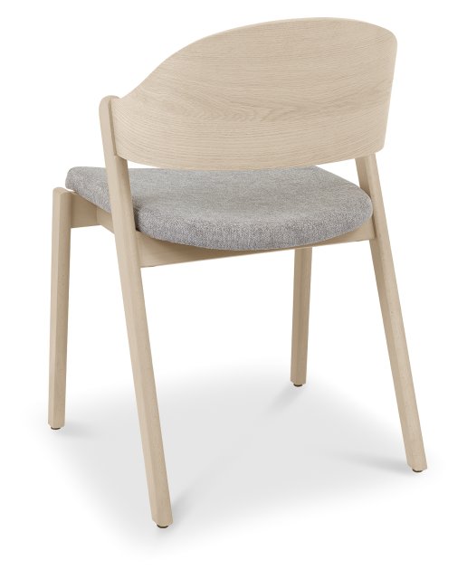 Vega Scandi Oak Ply Back Chair - Grey Fabric (Pair)by Bentley Designs | Style Our Home