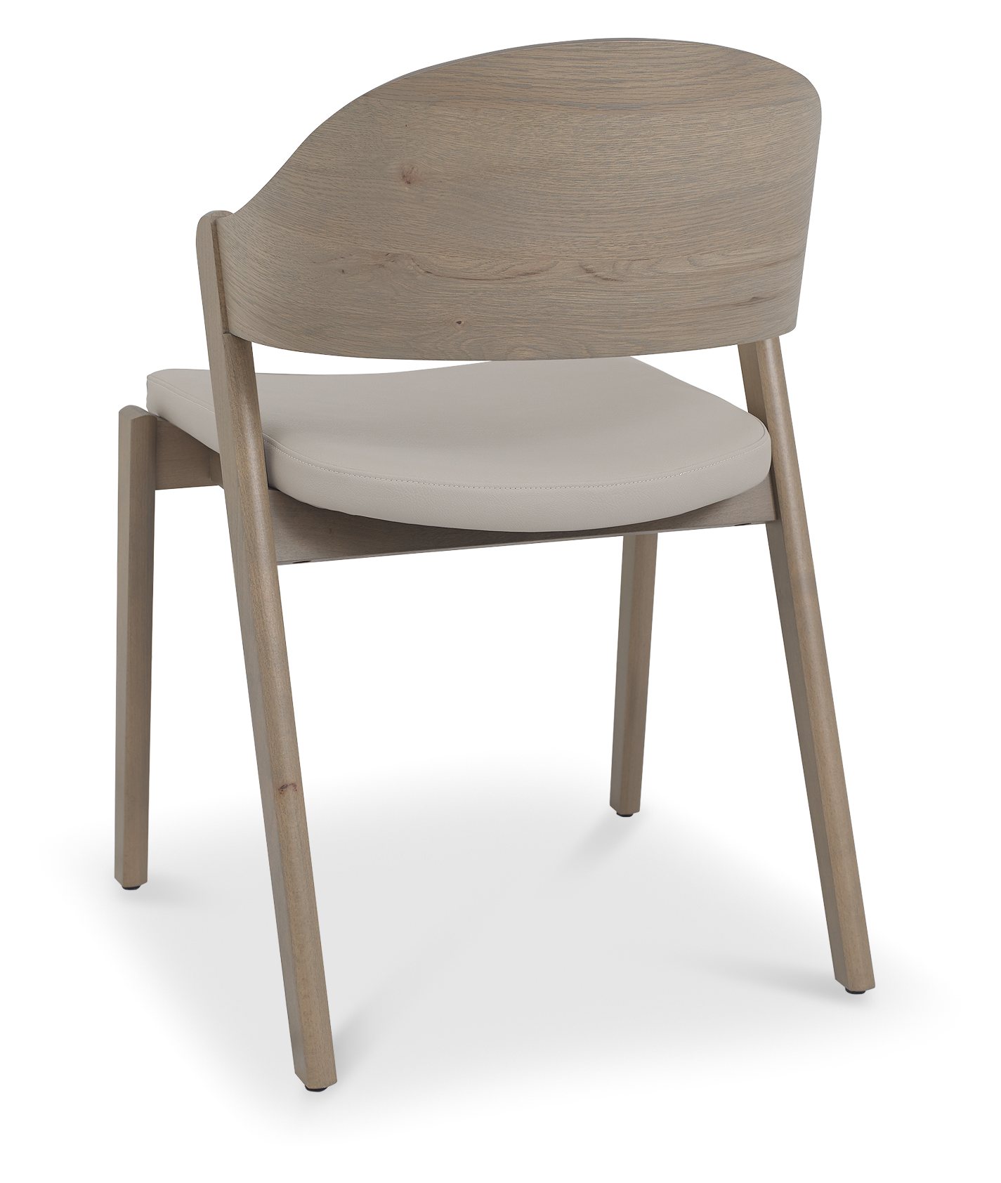 Vega Grey Oiled Oak Ply Back Chair - Grey Bonded Leather (Pair) by Bentley Designs | Style Our Home