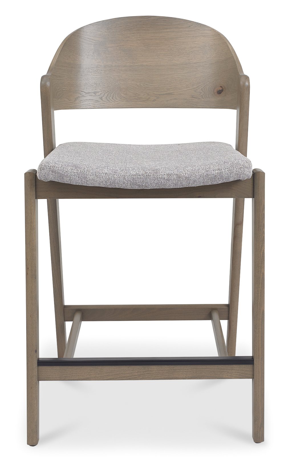 Vega Grey Oiled Oak Bar Stool - Grey Fabric (Single) by Bentley Designs | Style Our Home