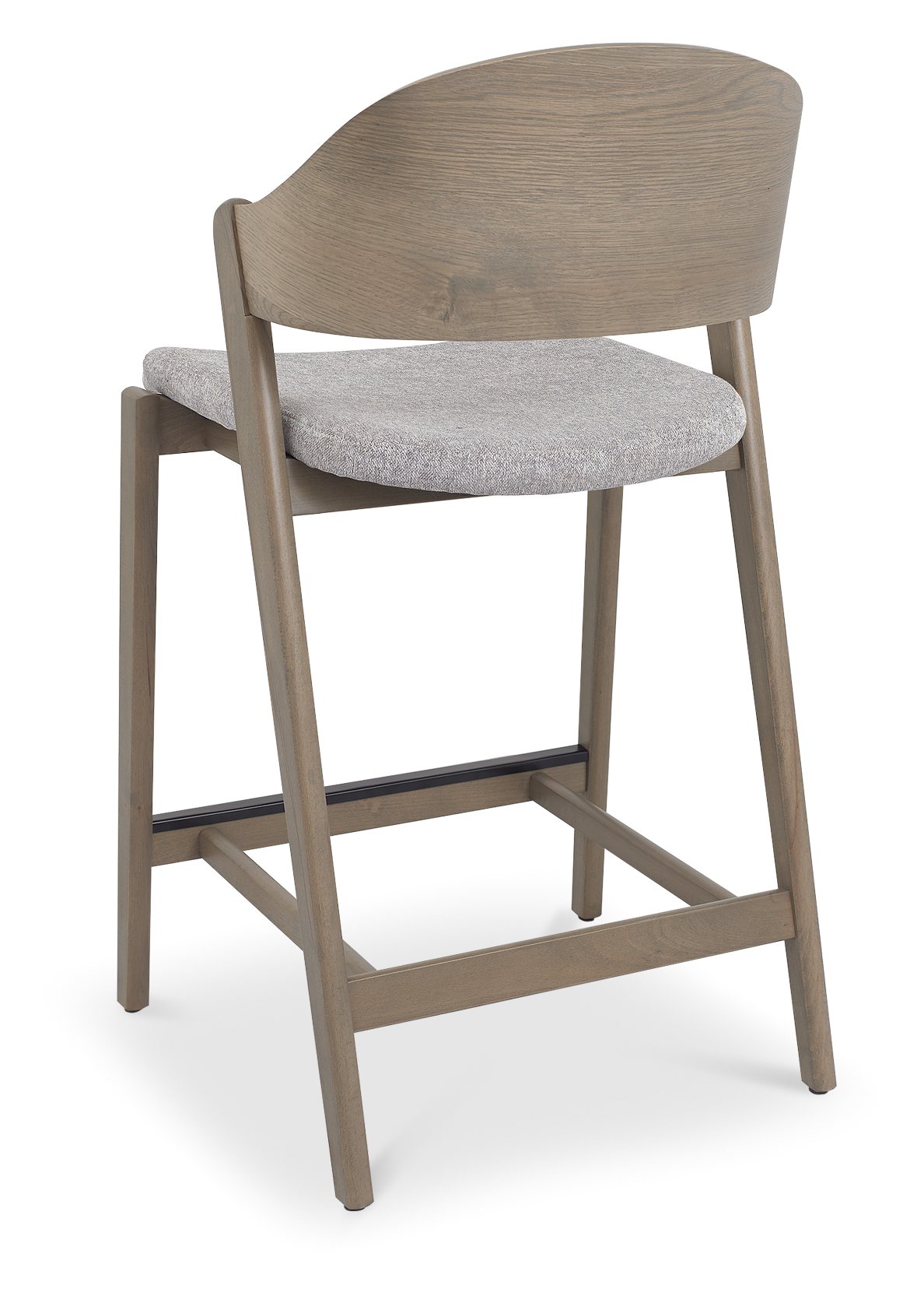 Vega Grey Oiled Oak Bar Stool - Grey Fabric (Single) by Bentley Designs | Style Our Home