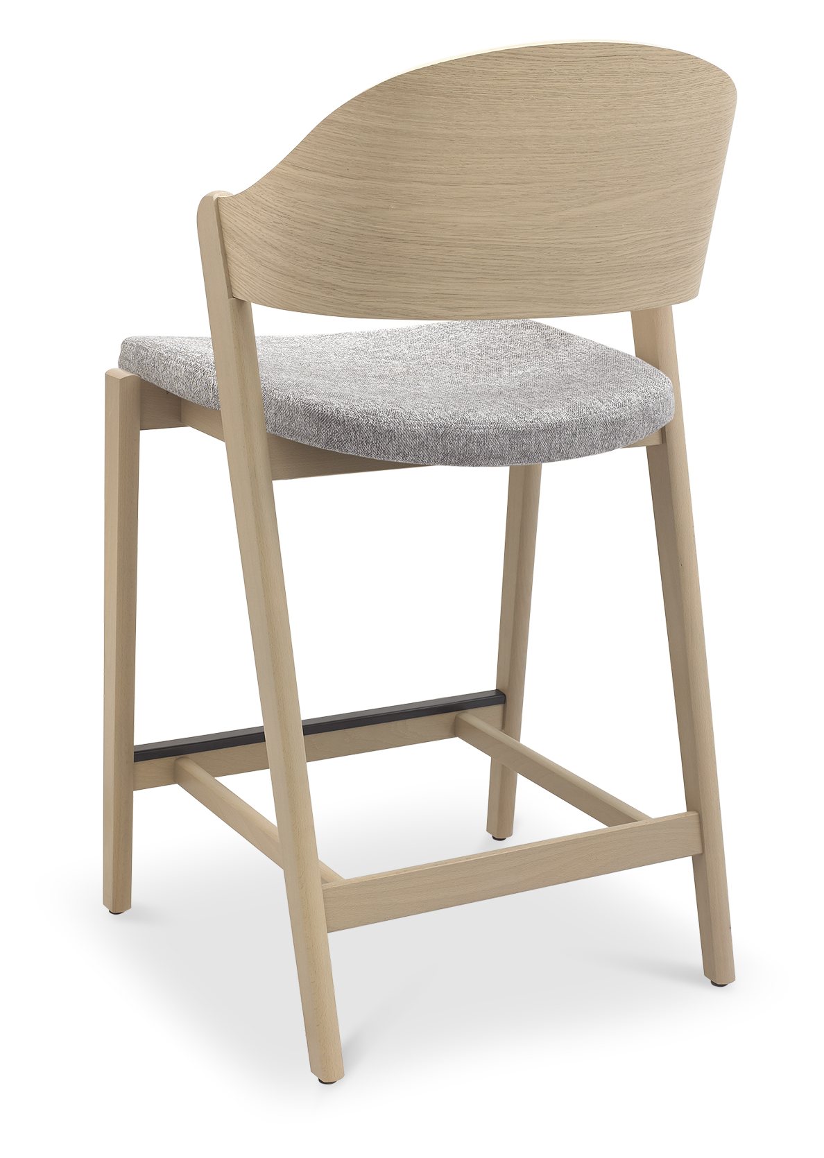 Vega Scandi Oak Bar Stool - Grey Fabric (Single) by Bentley Designs | Style Our Home