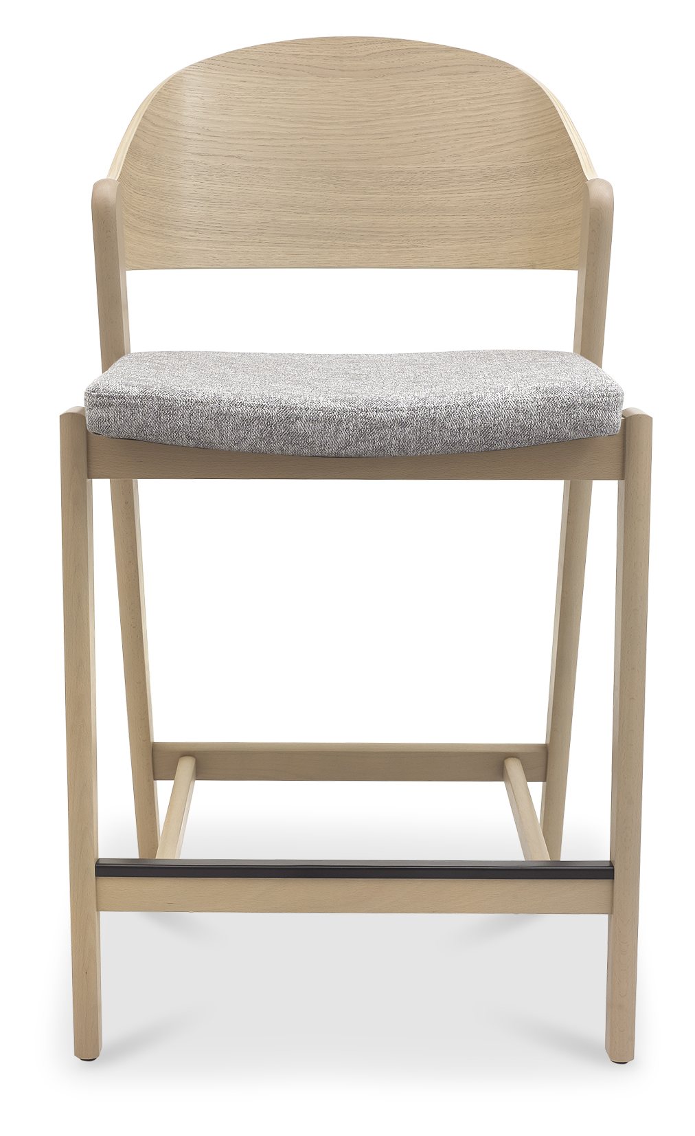 Vega Scandi Oak Bar Stool - Grey Fabric (Single) by Bentley Designs | Style Our Home