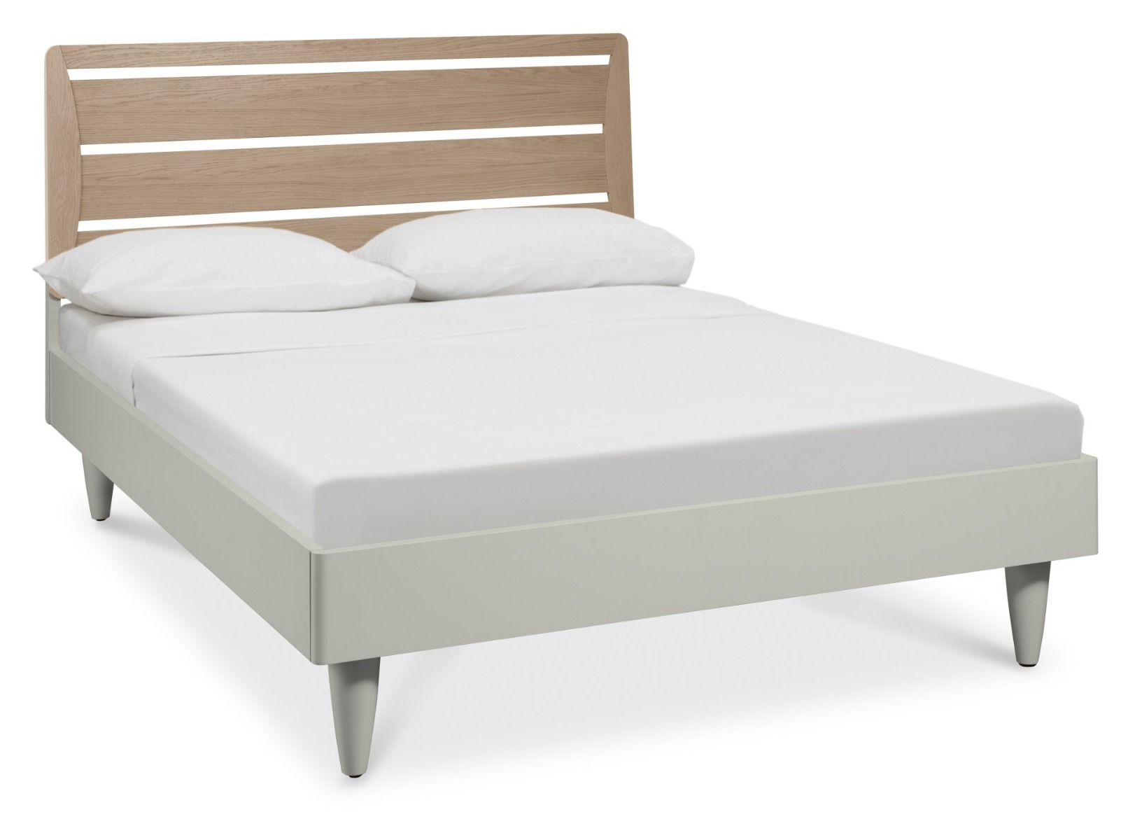 Larsen Scandi Oak & Soft Grey Slatted Bedstead Double 135cmby Bentley Designs | Style Our Home