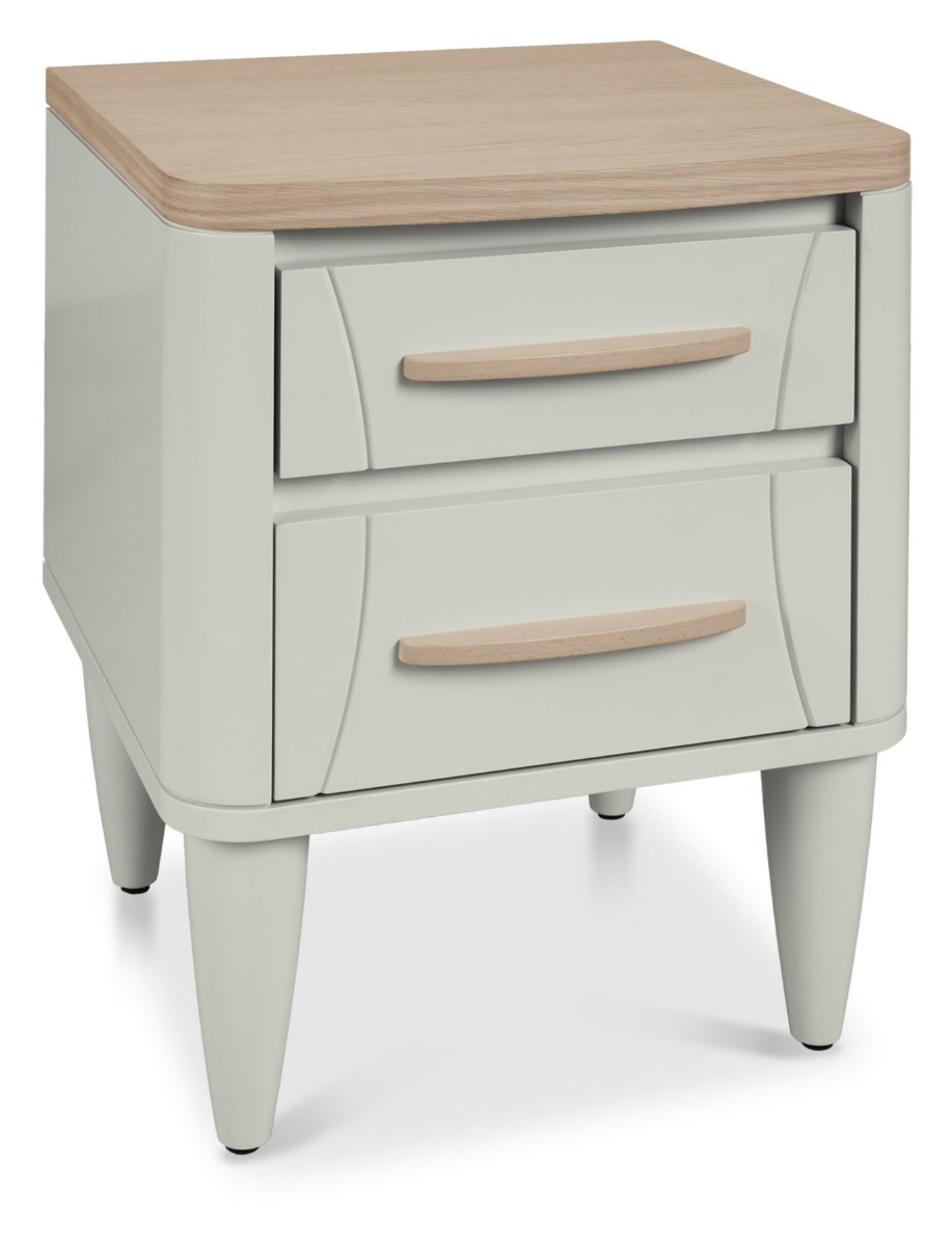 Larsen Scandi Oak & Soft Grey 2 Drawer Nightstandby Bentley Designs | Style Our Home