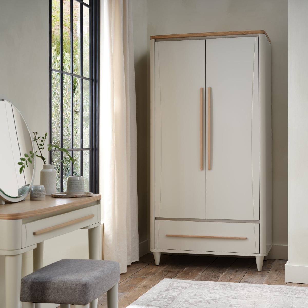 Larsen Scandi Oak & Soft Grey Double Wardrobeby Bentle by Designs | Style Our Home