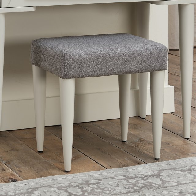 Larsen Scandi Oak & Soft Grey Stool - Grey Fabricby Bentley Designs | Style Our Home