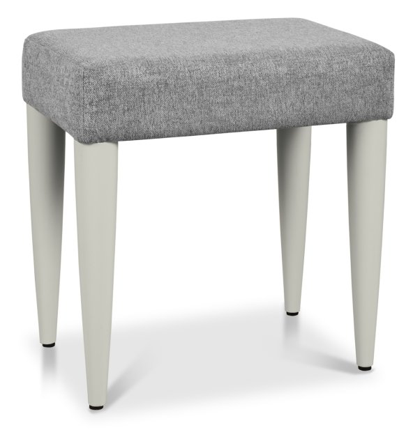 Larsen Scandi Oak & Soft Grey Stool - Grey Fabricby Bentley Designs | Style Our Home