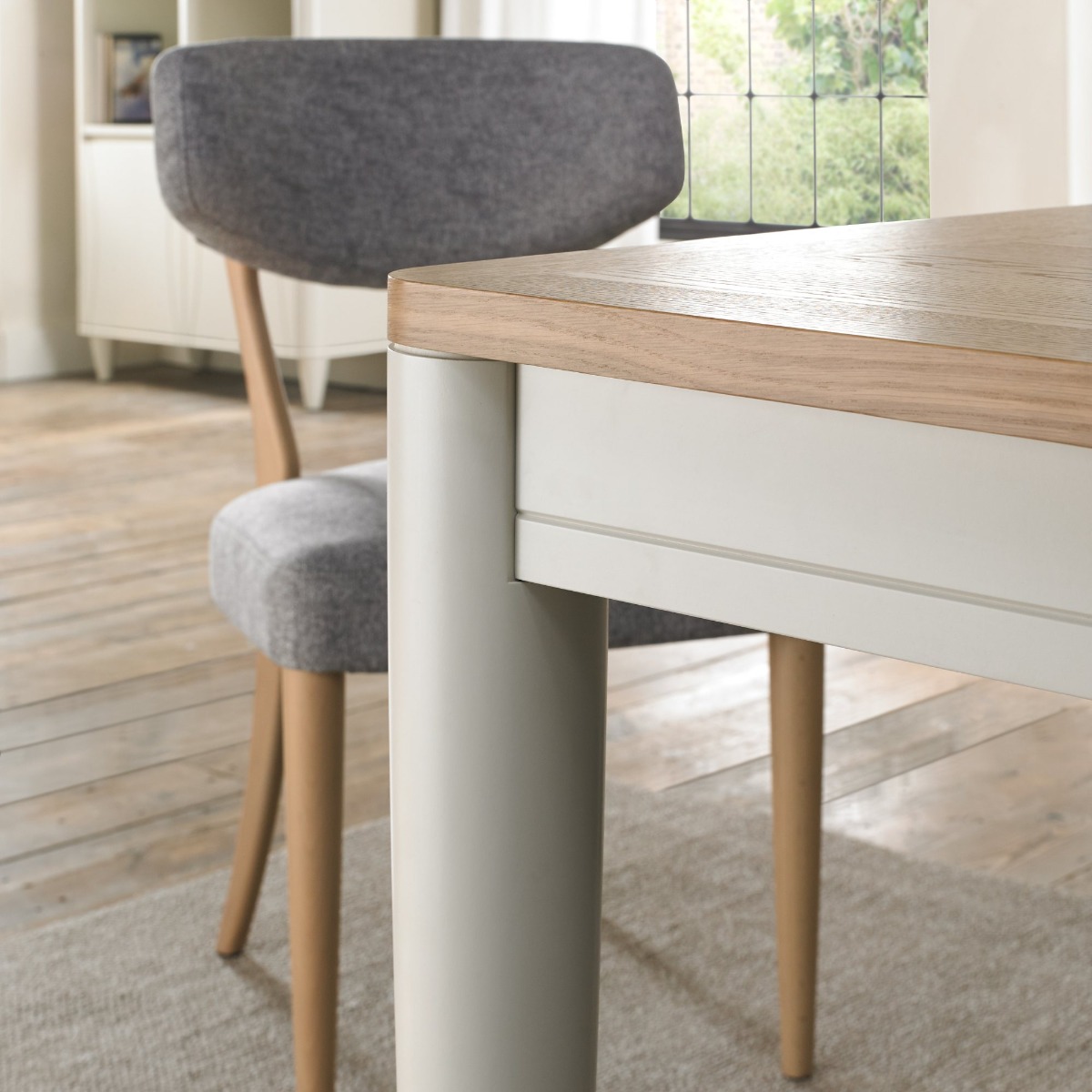 Larsen Scandi Oak & Soft Grey 4-6 Extension Dining Tableby Bentle by Designs | Style Our Home