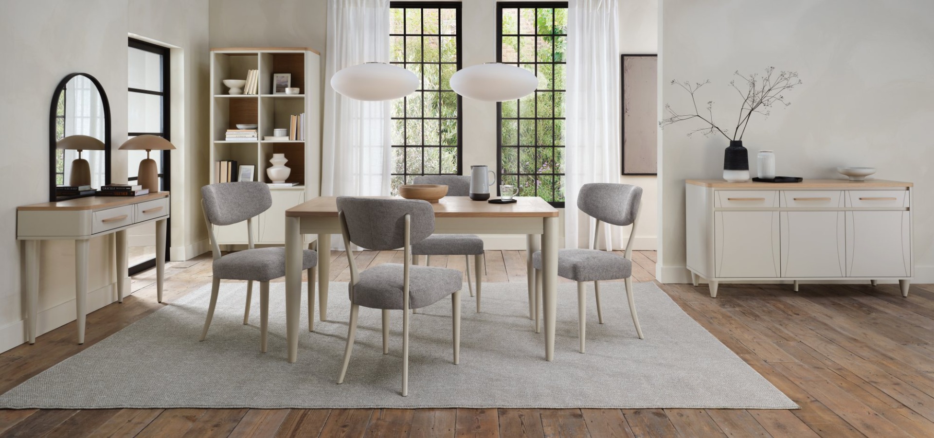Larsen Scandi Oak & Soft Grey 4-6 Extension Dining Tableby Bentle by Designs | Style Our Home