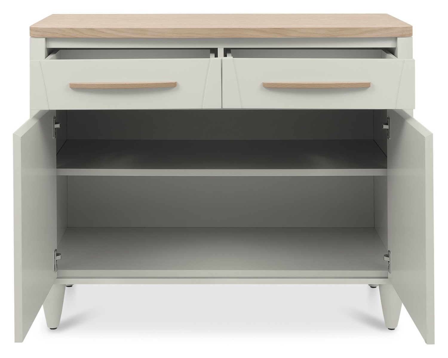 Larsen Scandi Oak & Soft Grey Narrow Sideboardby Bentle by Designs | Style Our Home