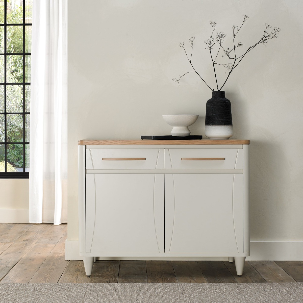 Larsen Scandi Oak & Soft Grey Narrow Sideboardby Bentle by Designs | Style Our Home