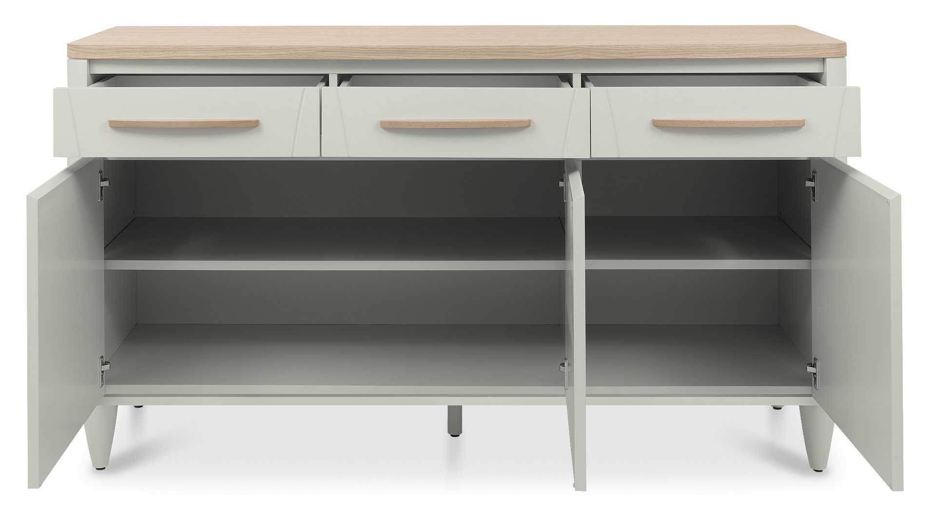 Larsen Scandi Oak & Soft Grey Wide Sideboardby Bentle by Designs | Style Our Home