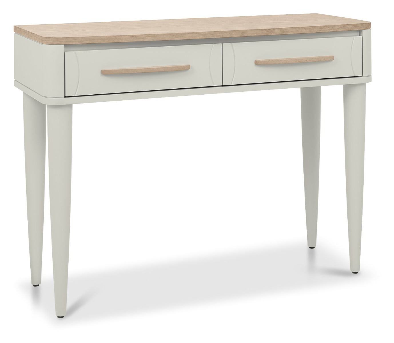 Larsen Scandi Oak & Soft Grey Console Table with Drawerby Bentle by Designs | Style Our Home