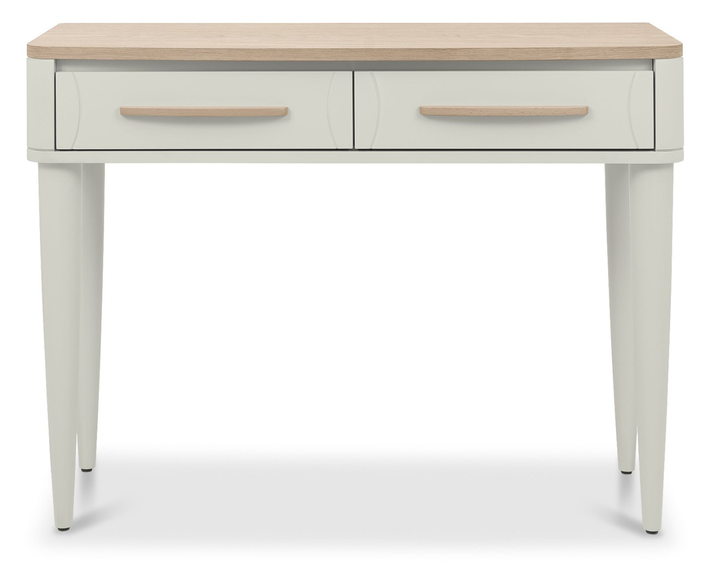 Larsen Scandi Oak & Soft Grey Console Table with Drawerby Bentle by Designs | Style Our Home