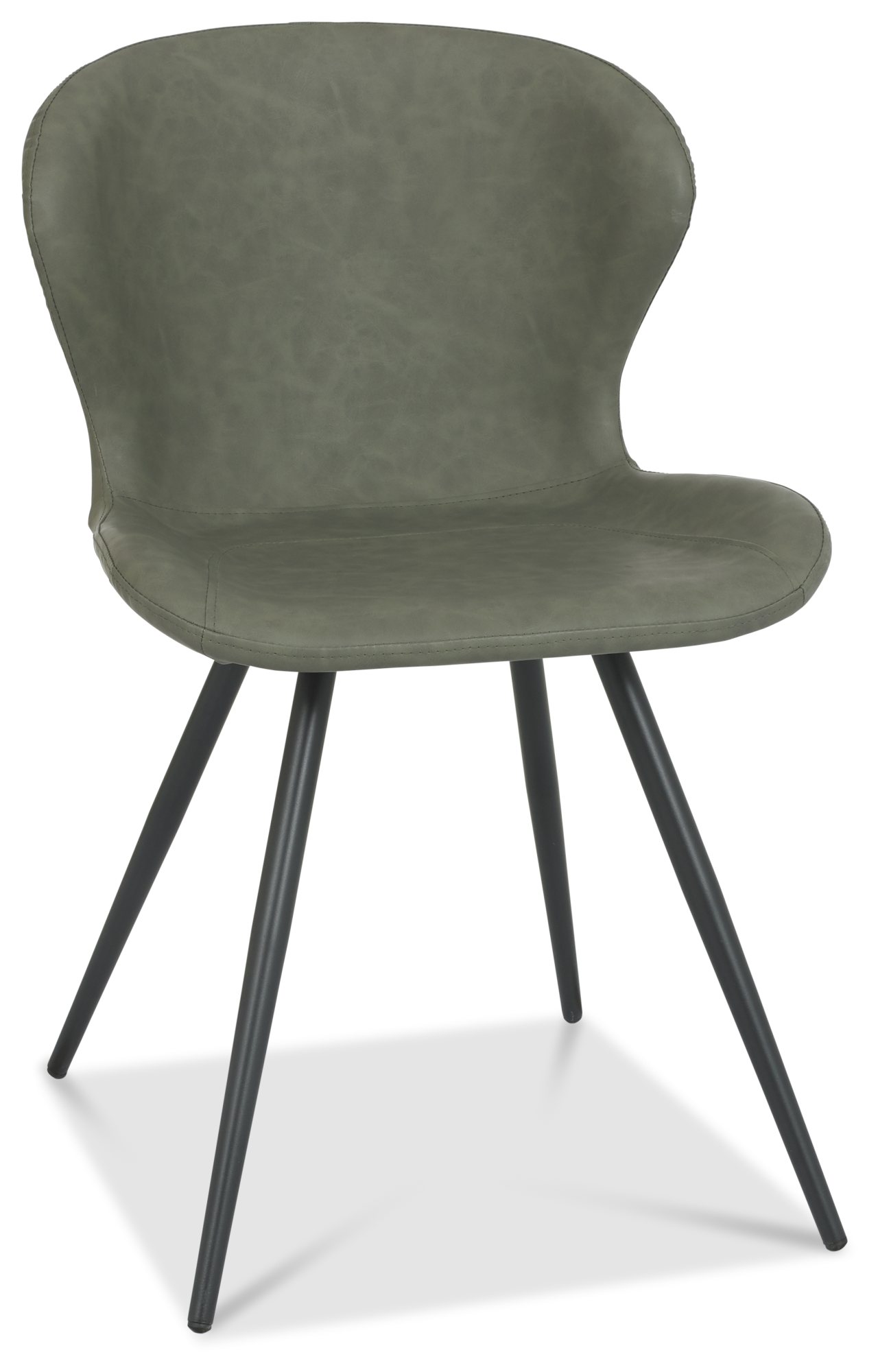 Arlo - Olive Vintage Faux Leather Chair with Black Legs (Pair) by Bentley Designs | Style Our Home